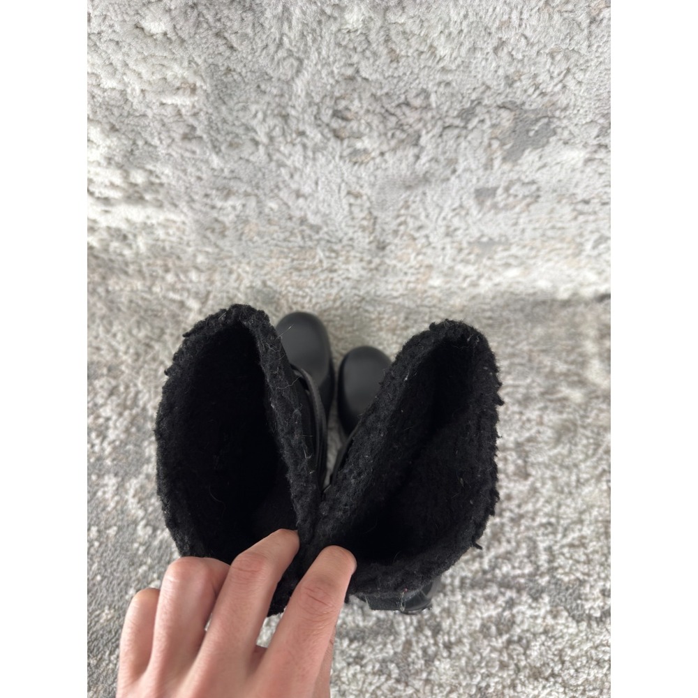 Coach Size 8B Zena Suede Moto Block Heel Boots Black Buckle Casual - Picture 7 of 9